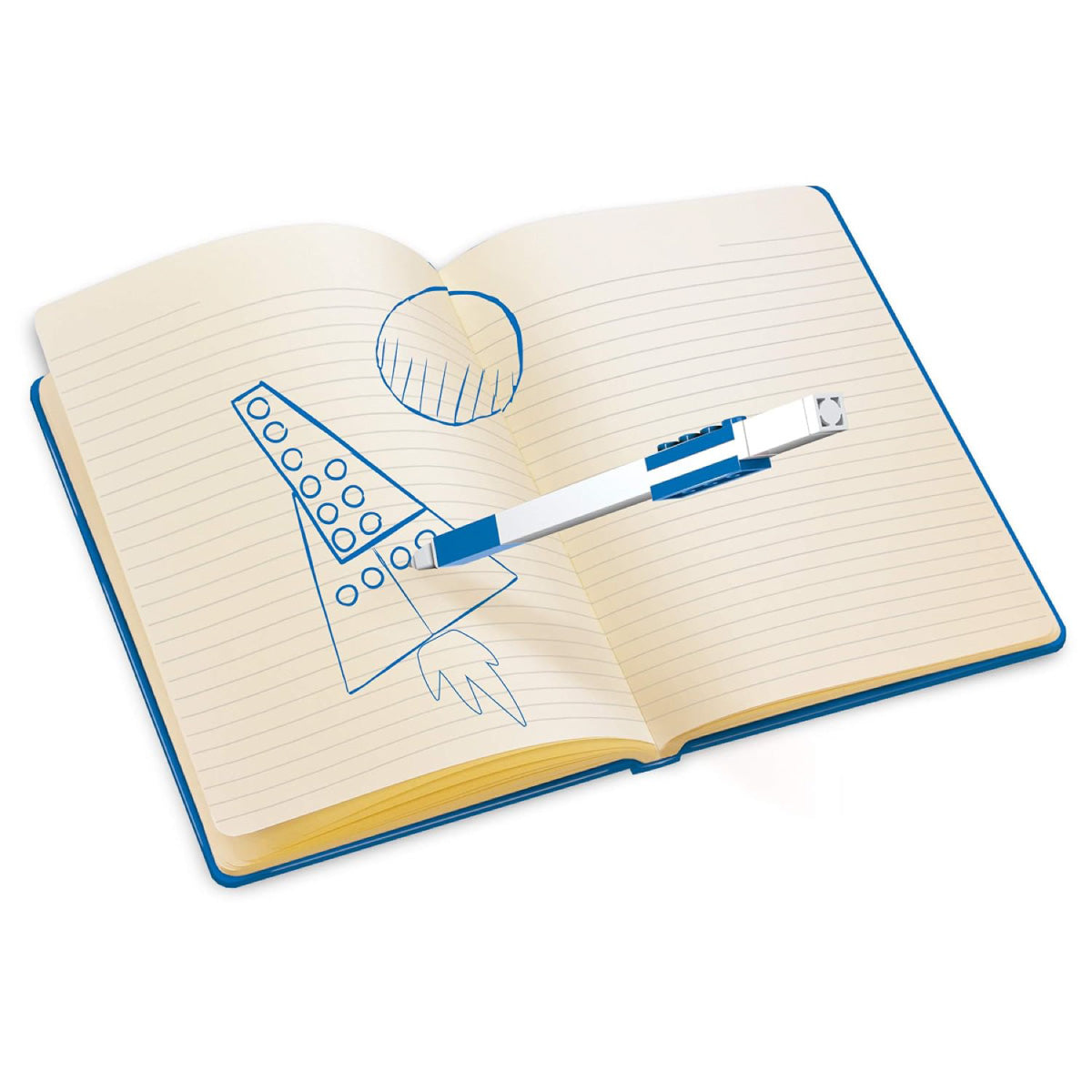 Cancelleria notebook imagine mattoncino blu 4x6 più penna gel blu