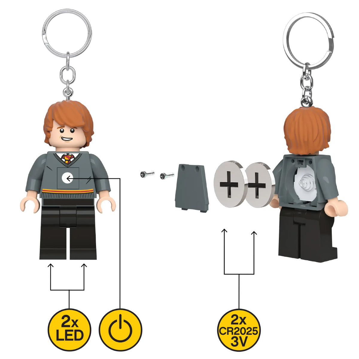 Gadget ke200h harry potter ron portachiavi con torcia led