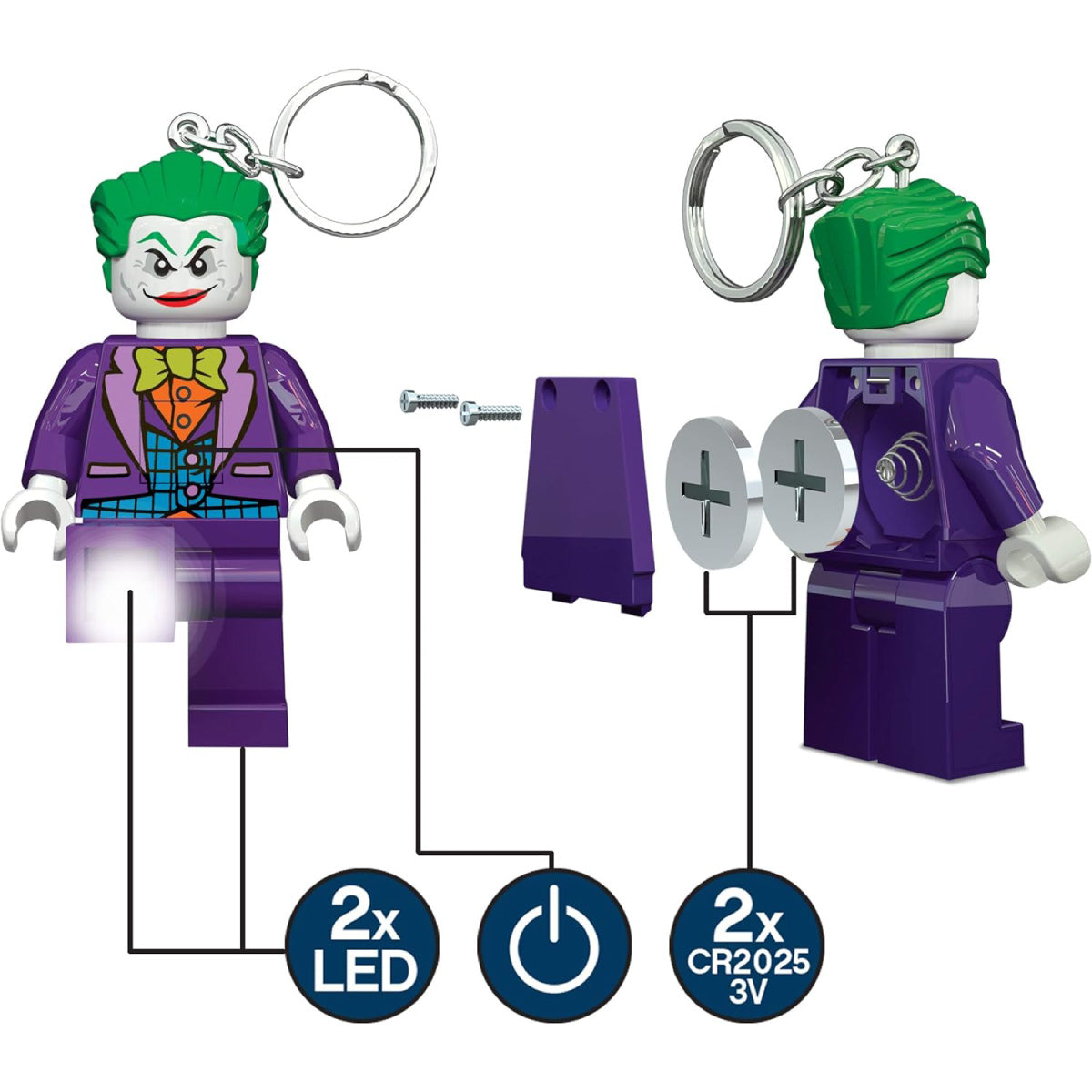 Gadget ke30ah dc comics joker portachiavi con torcia led