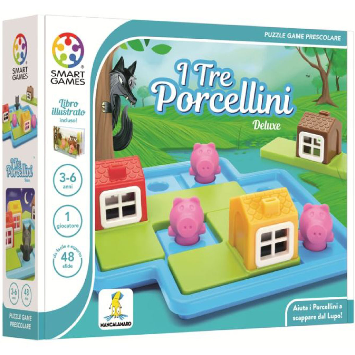 i tre porcellini deluxe - rompicapo con 48 sfide e libro illustrato