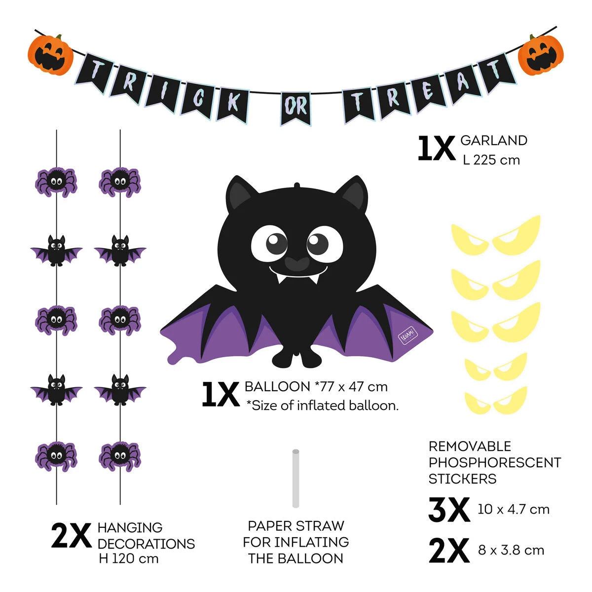 set decorazione porta halloween - trick or treat