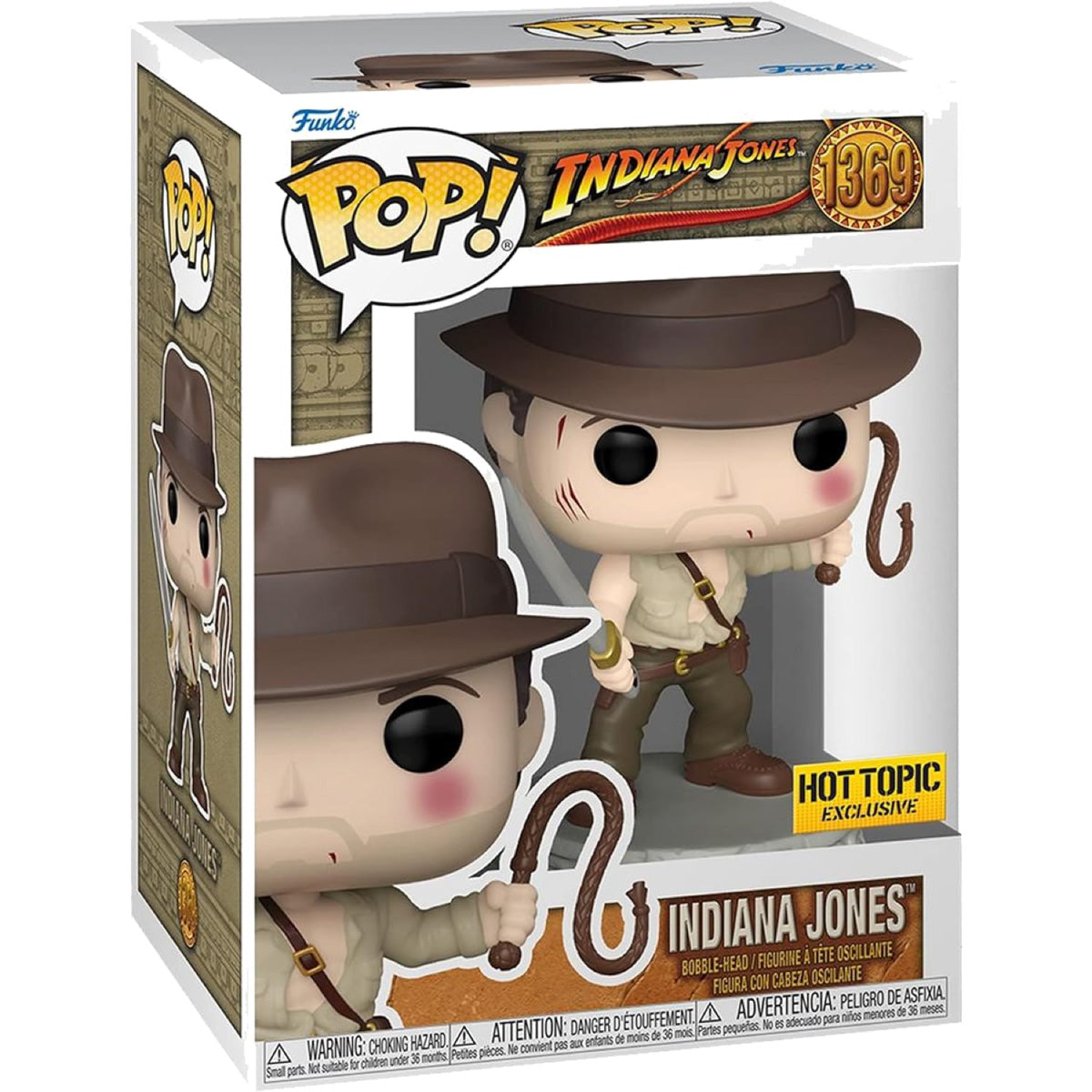 indiana jones - indiana jones with whip exclusive 9cm - funko pop 1369
