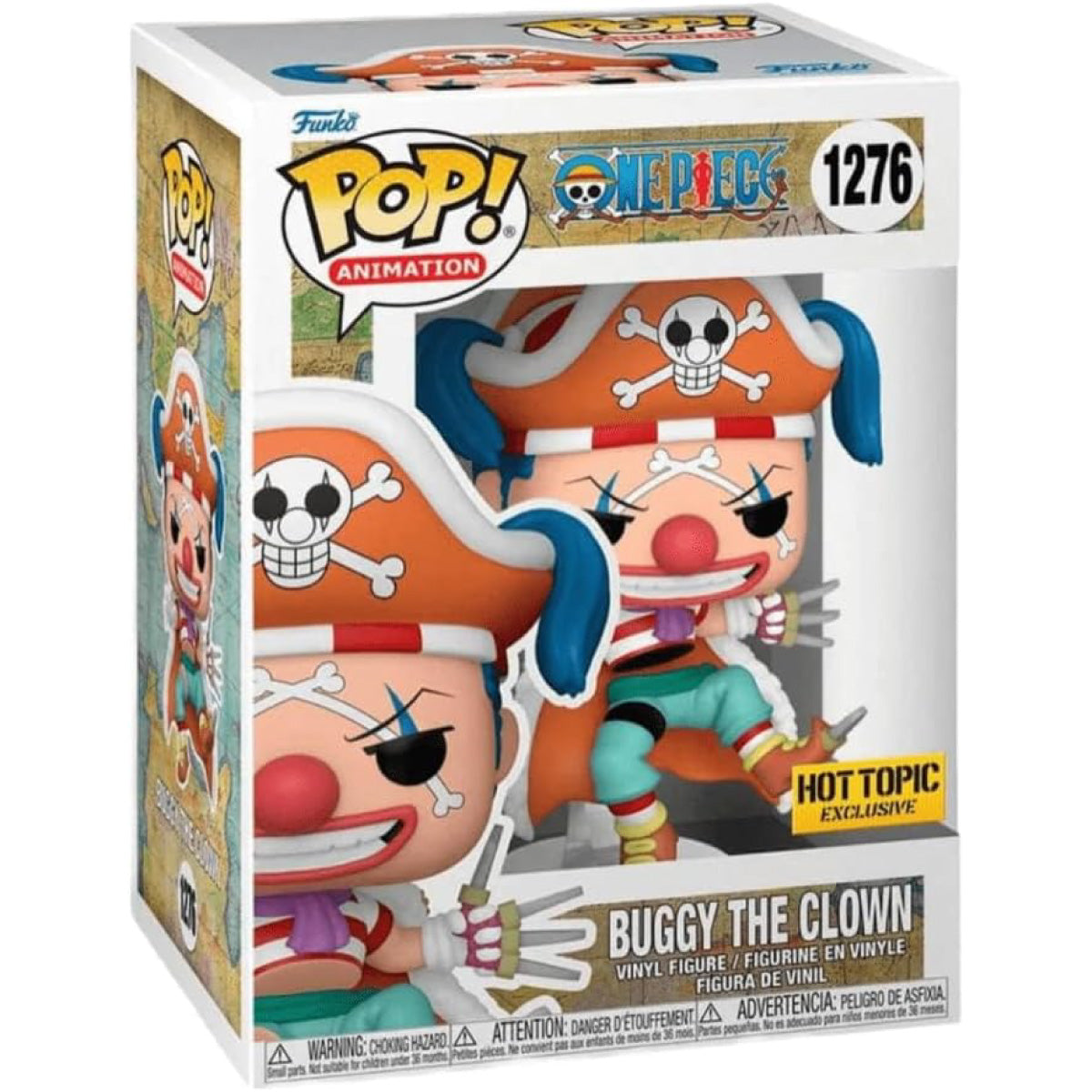one piece - buggy the clown 9cm - funko pop! 1276 hot topic exclusive