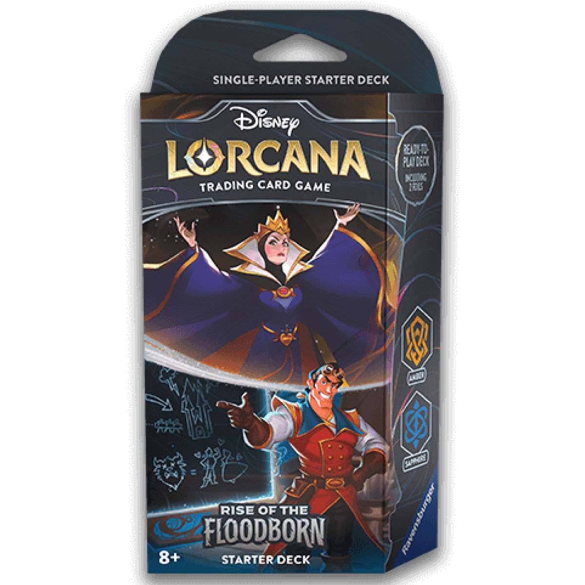 lorcana - rise of the floodborn - la regina cattiva & gaston - starter deck (eng)