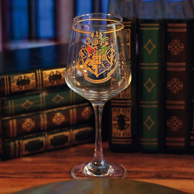 harry potter - calice di vetro - emblema di hogwarts