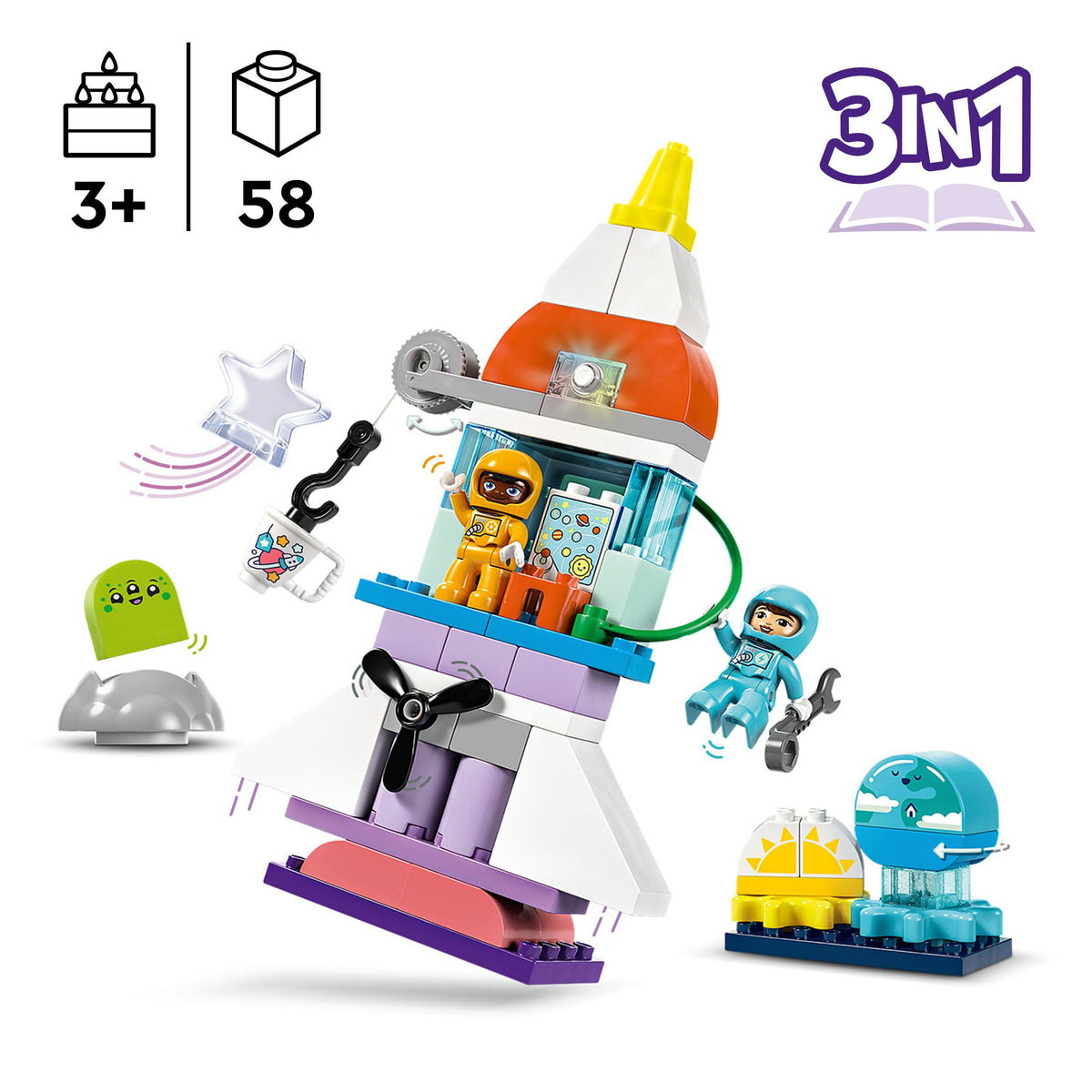 LEGO Duplo 10422 avventura dello space shuttle 3 in 1