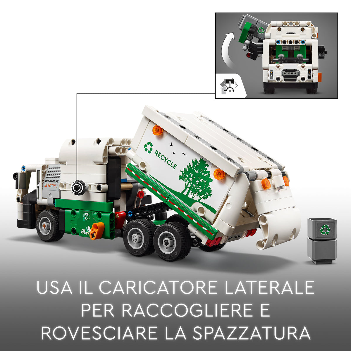 LEGO Technic 42167 camion della spazzatura mack lr electric