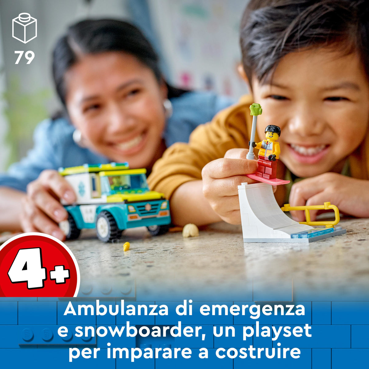 LEGO City 60403 ambulanza di emergenza e snowboarder