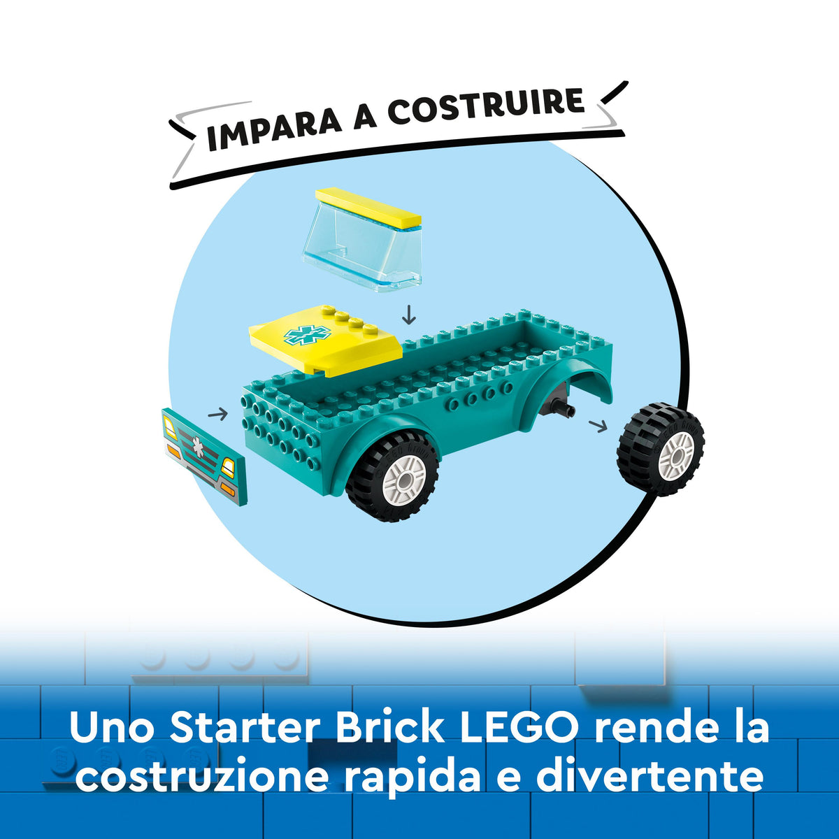 LEGO City 60403 ambulanza di emergenza e snowboarder
