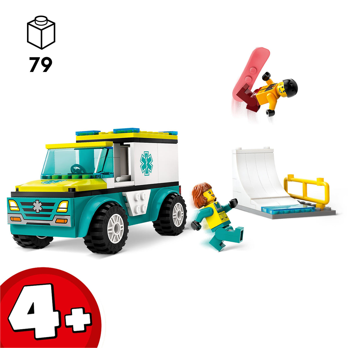 LEGO City 60403 ambulanza di emergenza e snowboarder