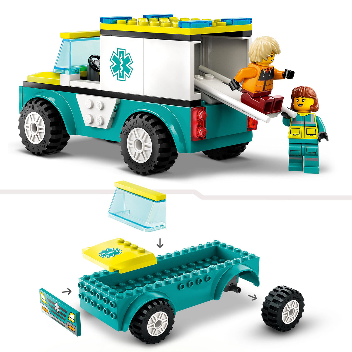 LEGO City 60403 ambulanza di emergenza e snowboarder