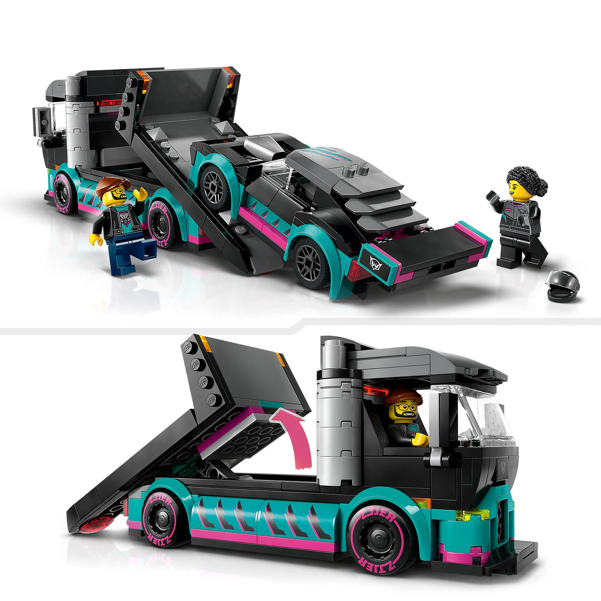 LEGO City 60406 auto da corsa e trasportatore