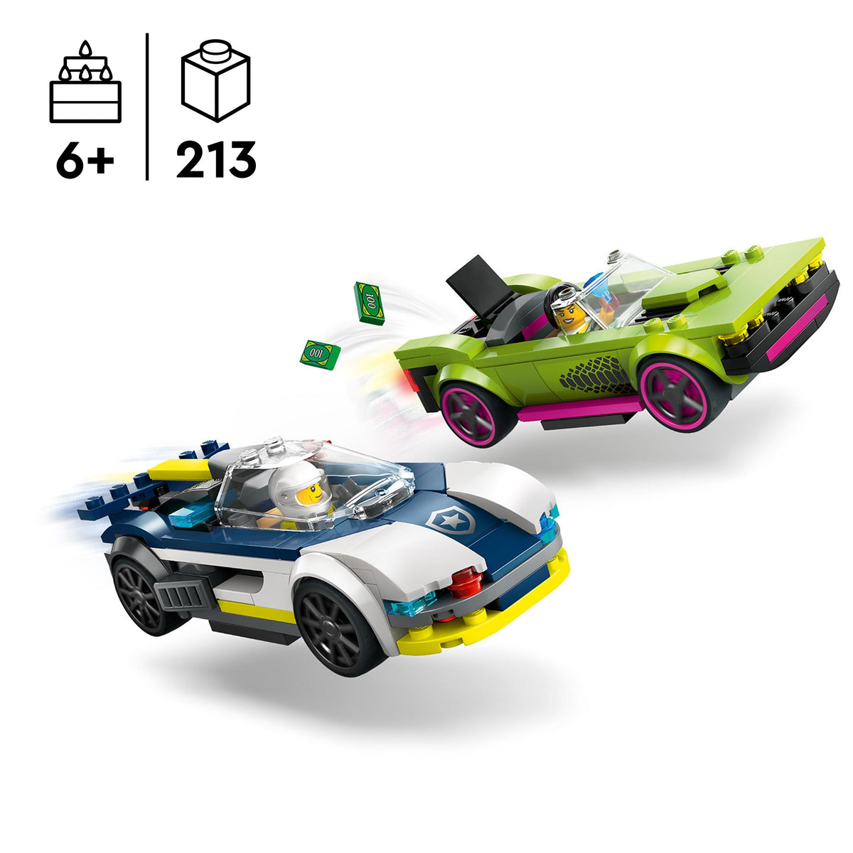 LEGO City 60415 inseguimento della macchina da corsa