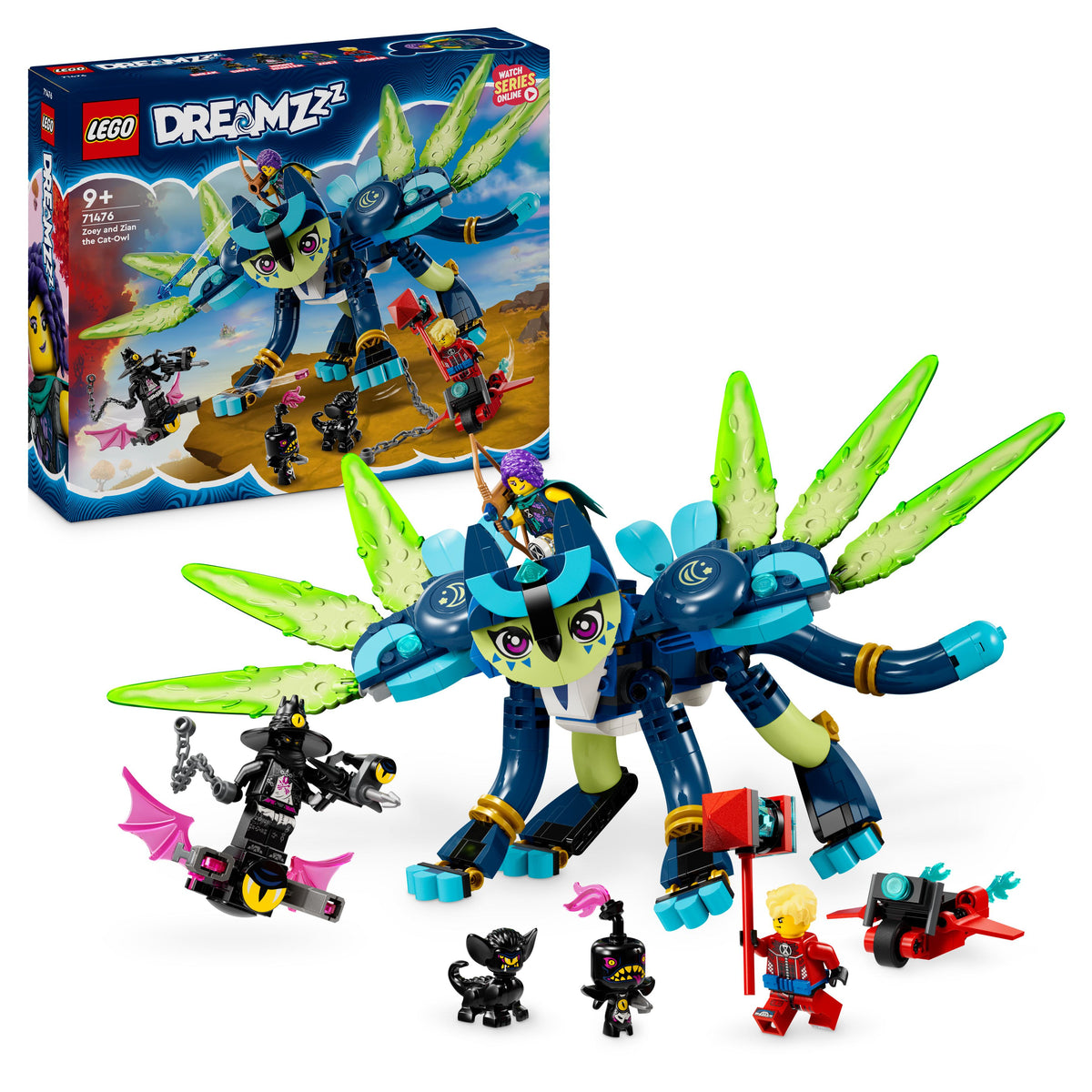 LEGO Dreamzzz 71476 zoey e zian, il gatto-gufo