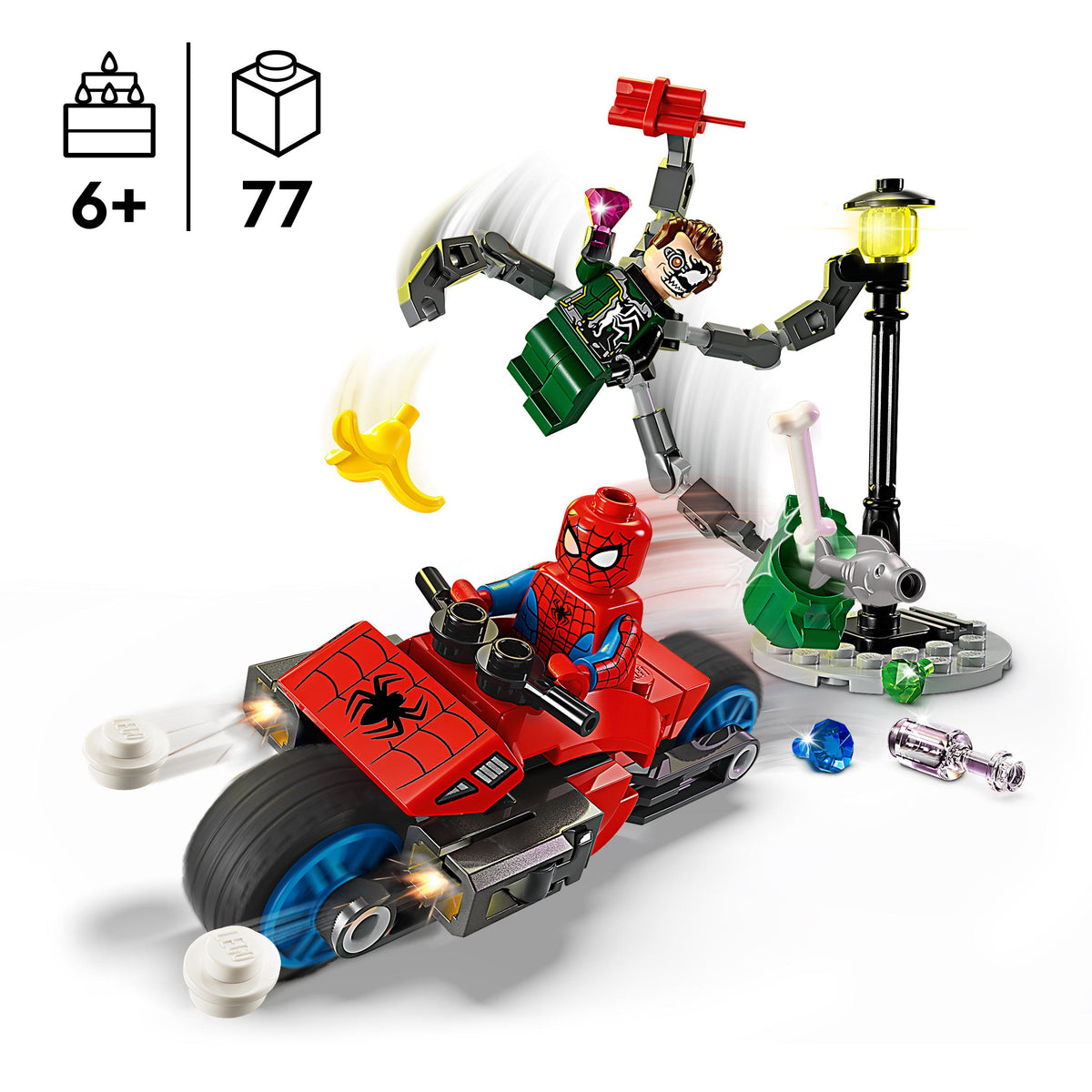 LEGO Super Heroes 76275 inseguimento sulla moto: spider-man vs. doc ock