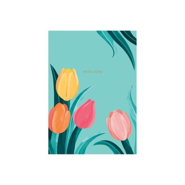 biglietto di auguri - tulipani colorati - kirigami
