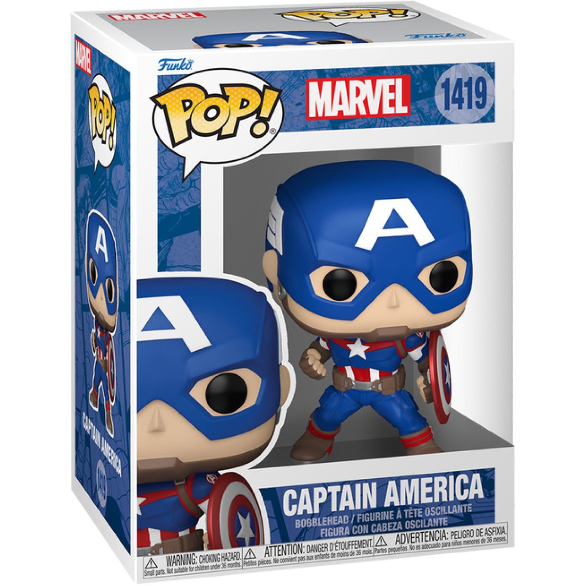 marvel: new classic - captain america 9cm - funko pop! 1419