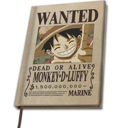 one piece - notebook  a5 - wanted luffy