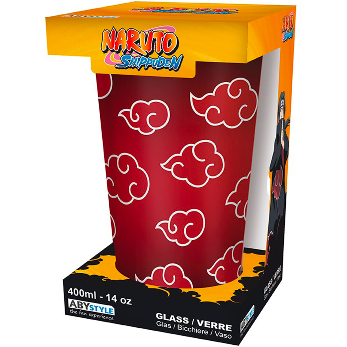 naruto shippuden - bicchiere large glass 400ml - akatsuki