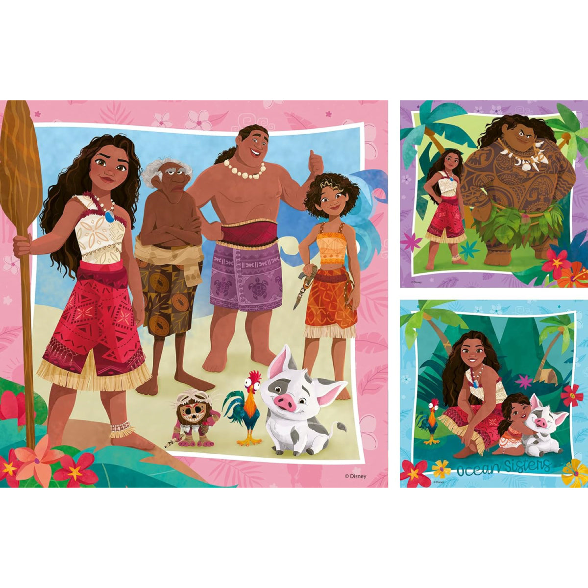 disney vaiana - puzzle 3x49 pezzi