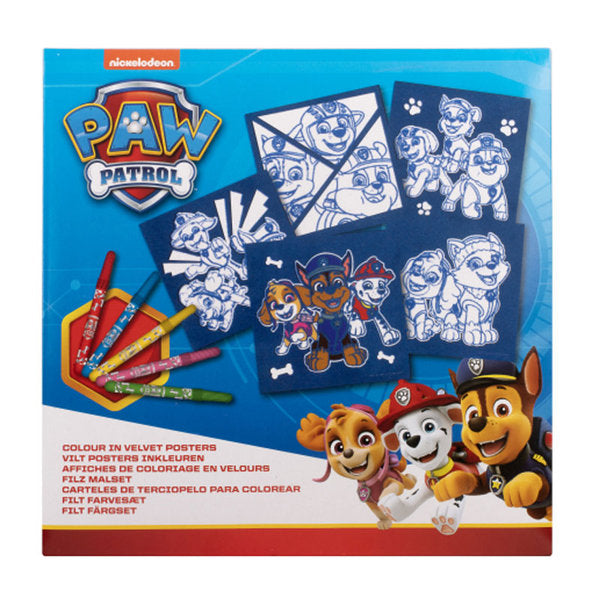 paw patrol - colora i poster in velluto - 5 pagine