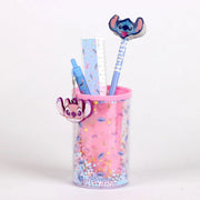 set di portapenne + penna + matita + righello - stitch