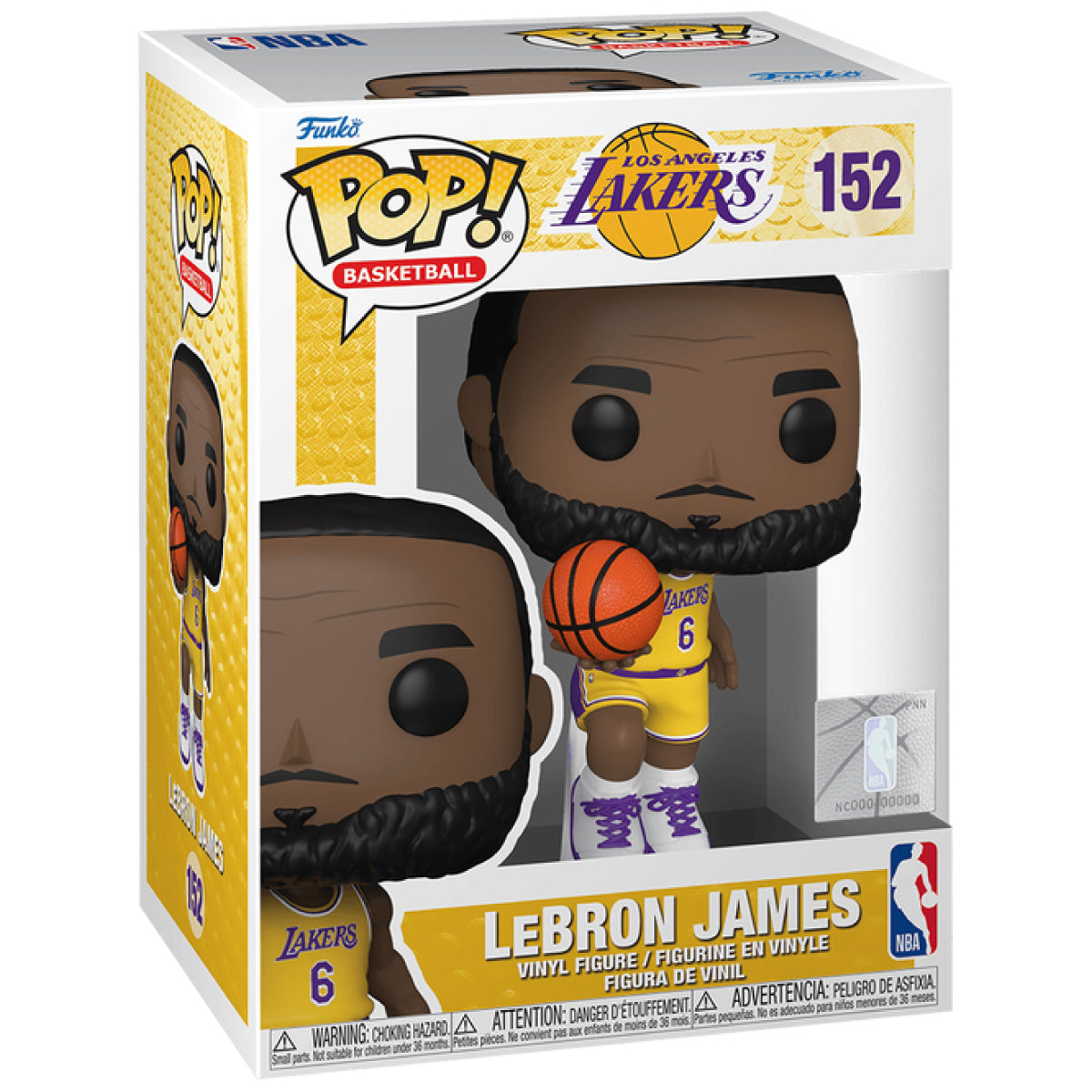 nba: lakers - lebron james (6 home jersey) 9cm - funko pop! 152