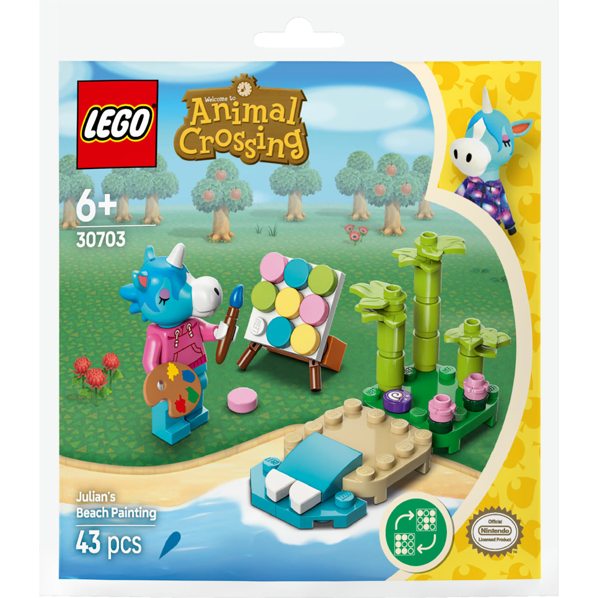 LEGO Animal Crossing 30703 giuliano dipinge sulla spiaggia