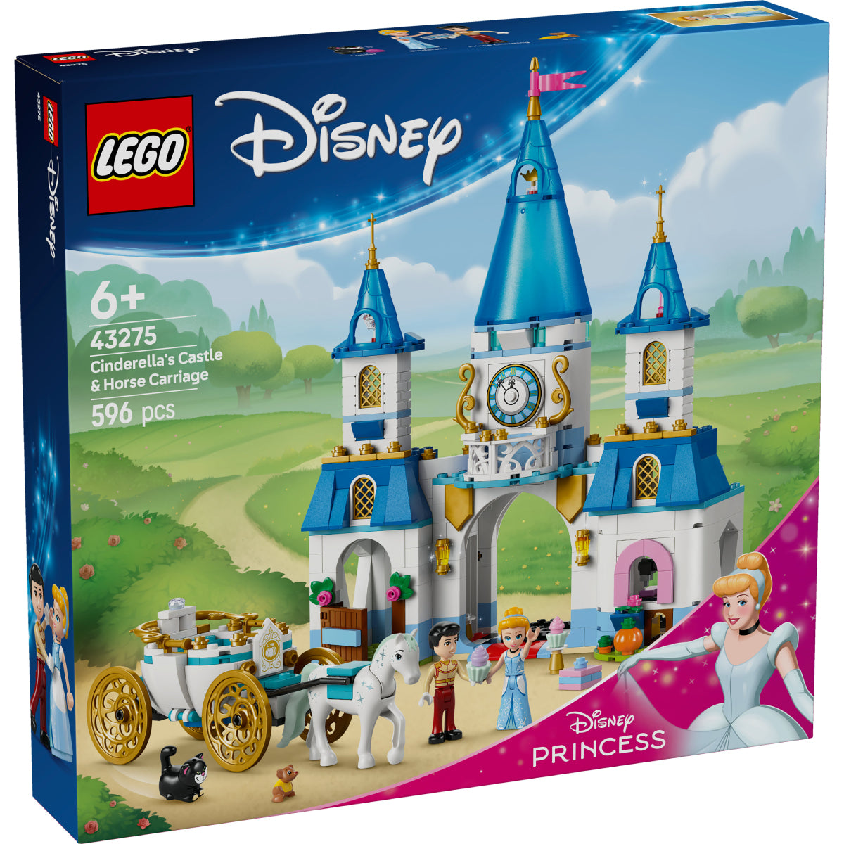 LEGO Disney Princess 43275 castello e carrozza di cenerentola