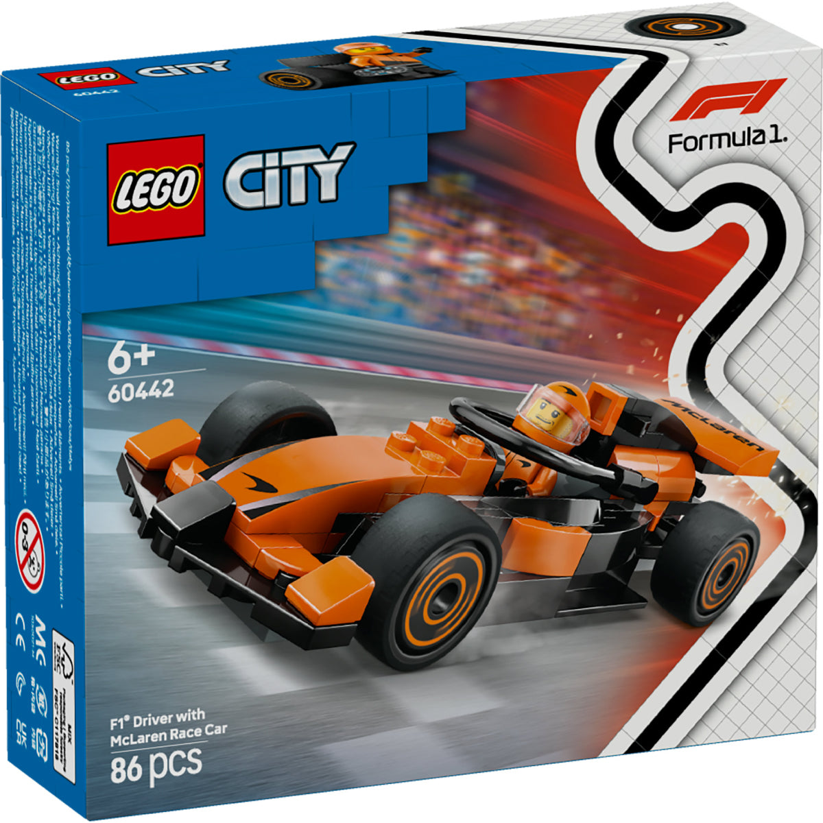 LEGO City 60442 pilota e monoposto mclaren f1