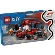 LEGO City 60443 pitstop e meccanici con monoposto ferrari f1