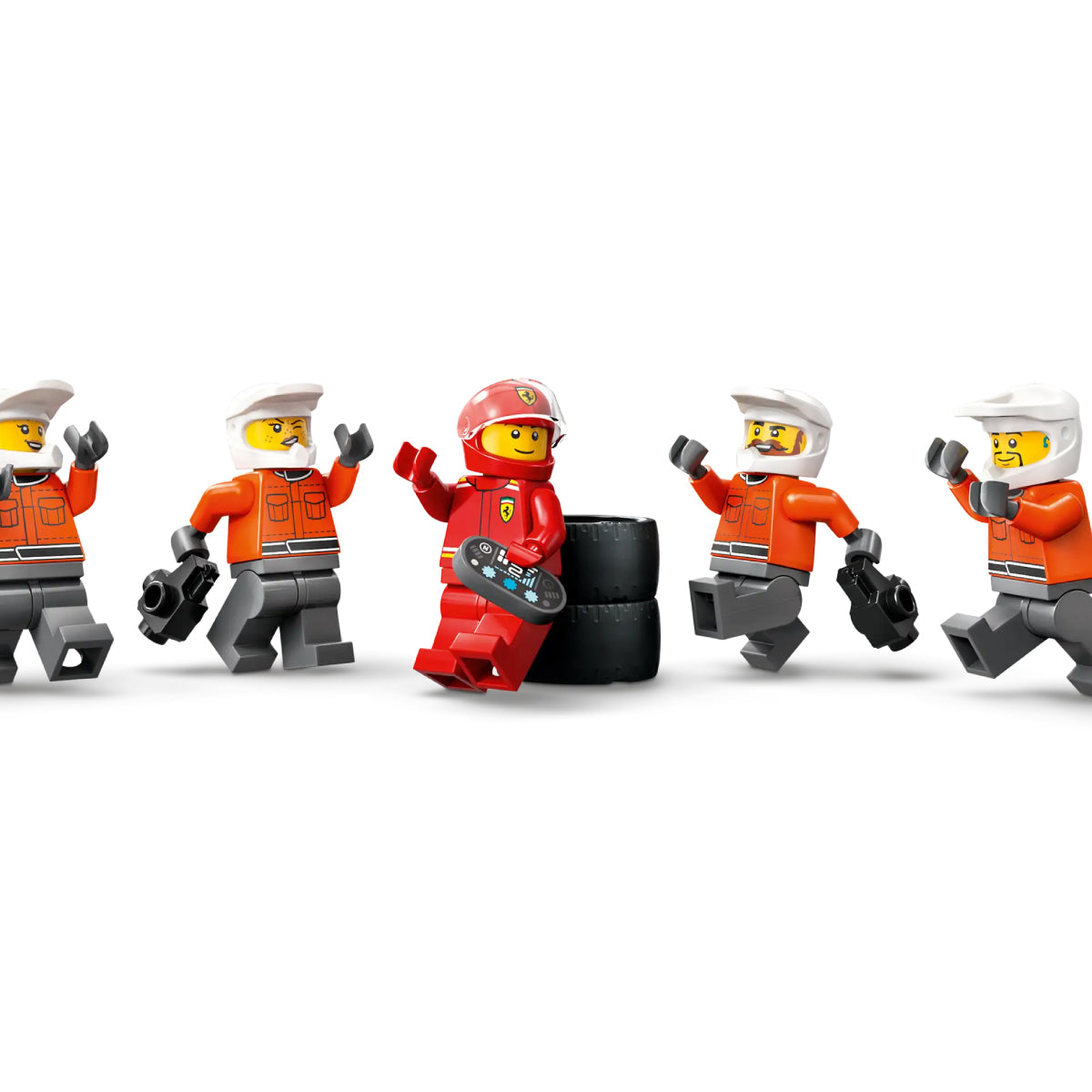 LEGO City 60443 pitstop e meccanici con monoposto ferrari f1