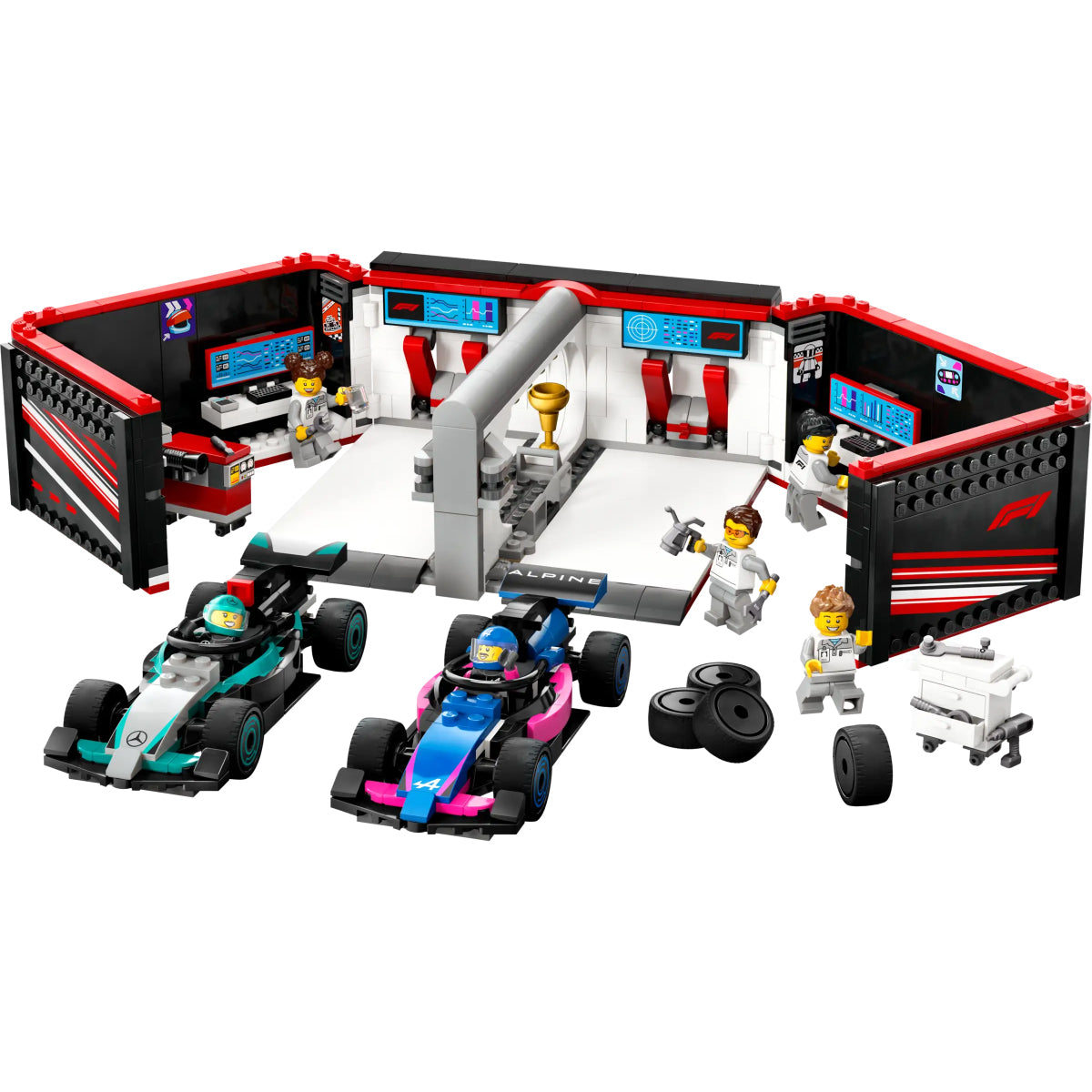LEGO City 60444 garage con monoposto mercedes-amg e alpine f1