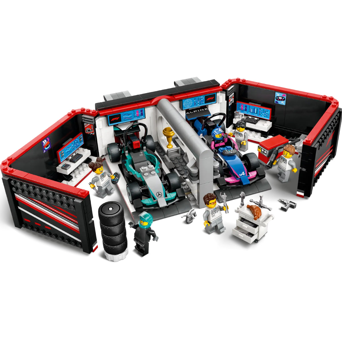 LEGO City 60444 garage con monoposto mercedes-amg e alpine f1