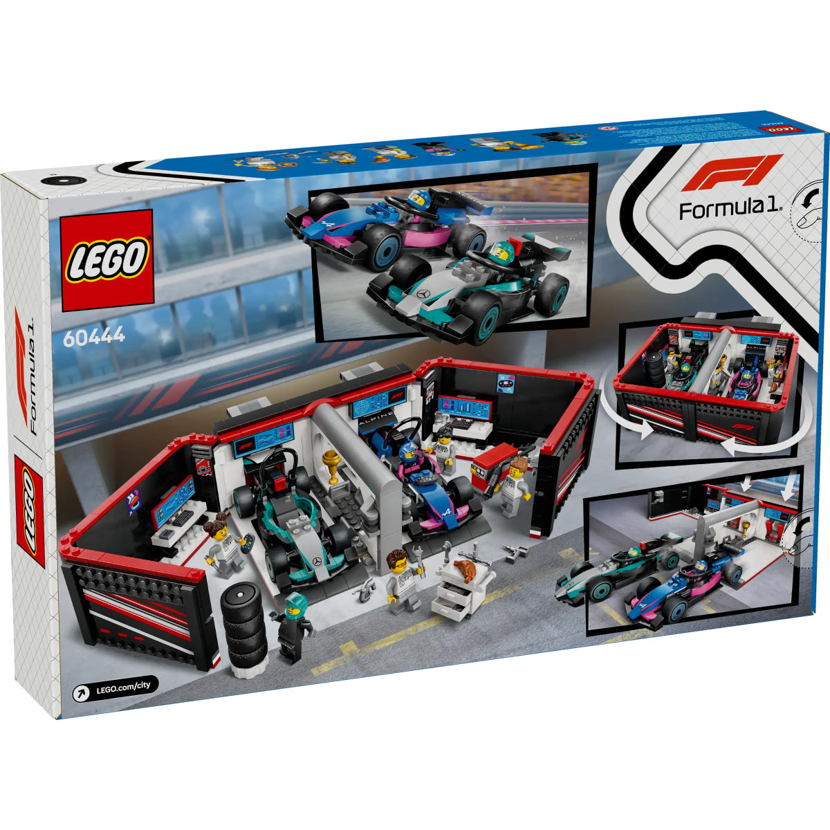 LEGO City 60444 garage con monoposto mercedes-amg e alpine f1