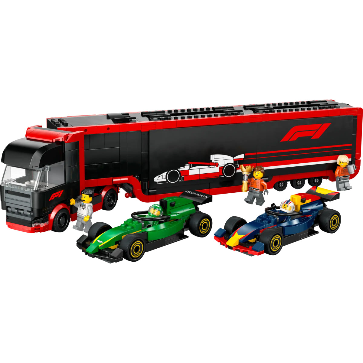 LEGO City 60445 autotrasportatore f1 con monoposto rb20 e amr24 f1