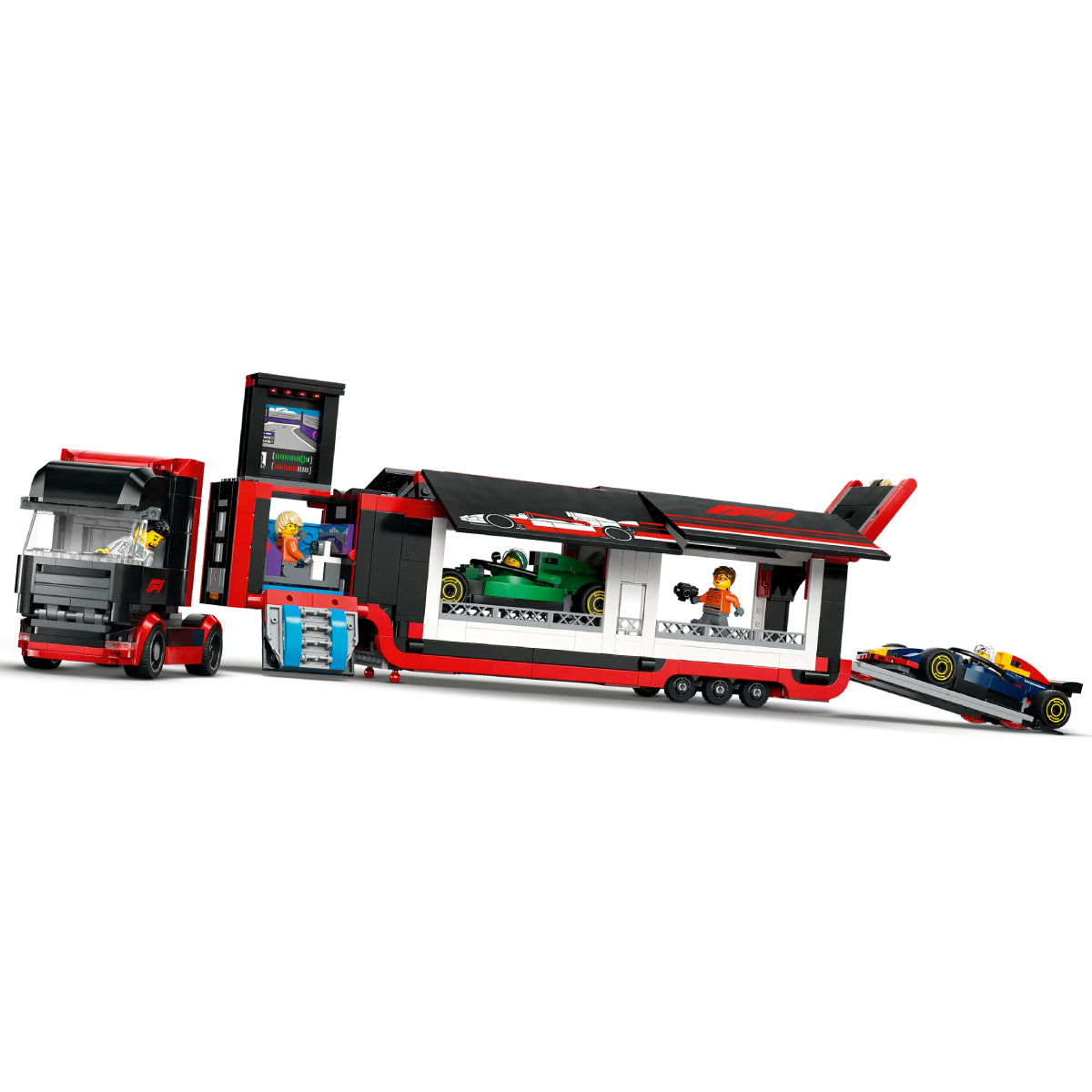 LEGO City 60445 autotrasportatore f1 con monoposto rb20 e amr24 f1