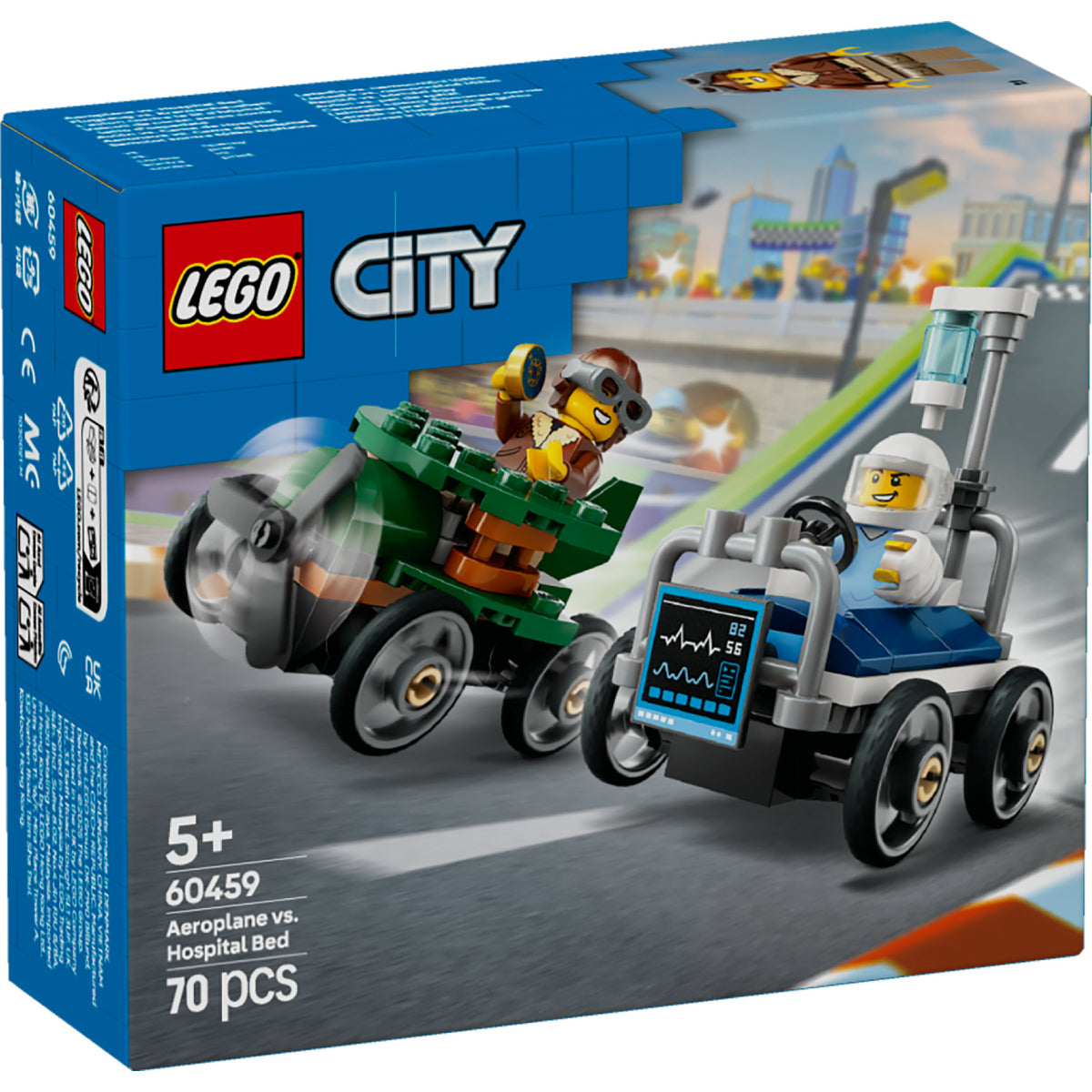 LEGO City 60459 pack veicoli da corsa: aereo contro letto d’ospedale