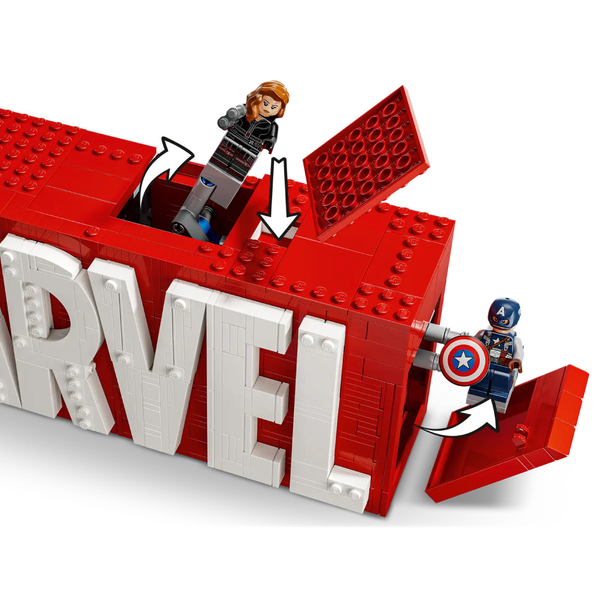 LEGO Super Heroes 76313 logo e minifigure marvel
