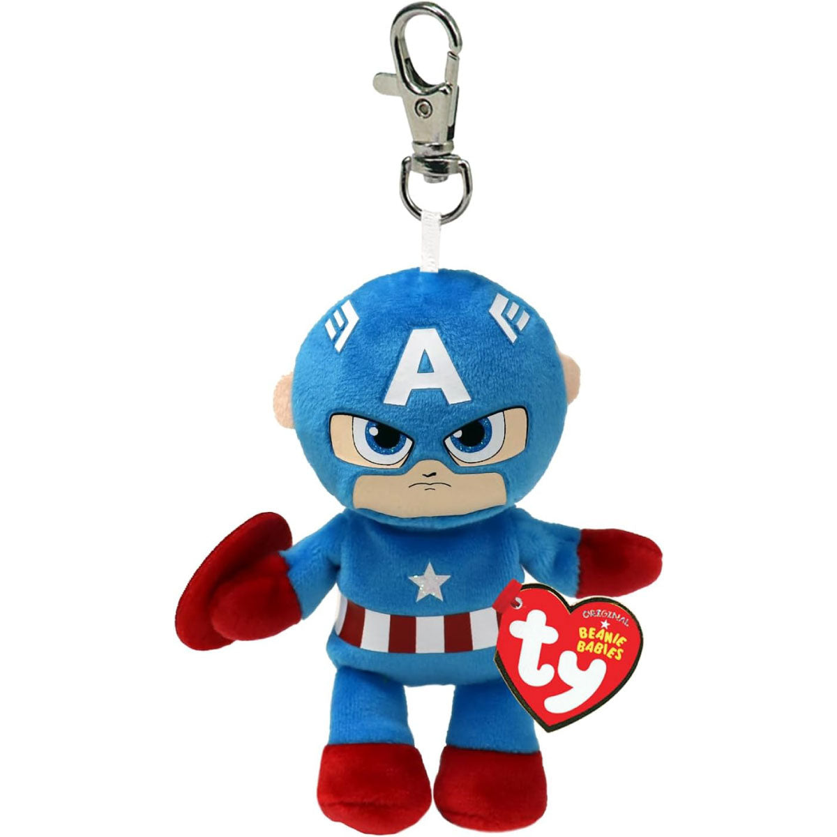 beanie boos clips - captain america - portachiavi