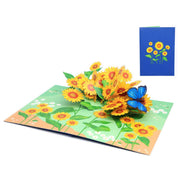biglietto di auguri - girasoli - kirigami