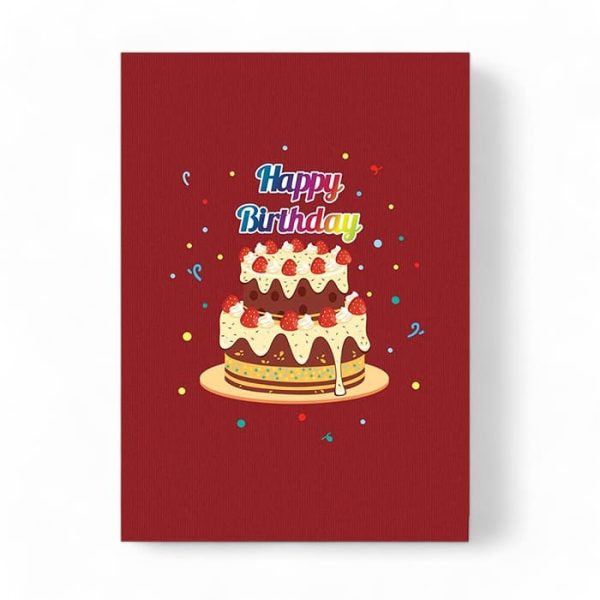 biglietto di auguri - torta colorata - kirigami