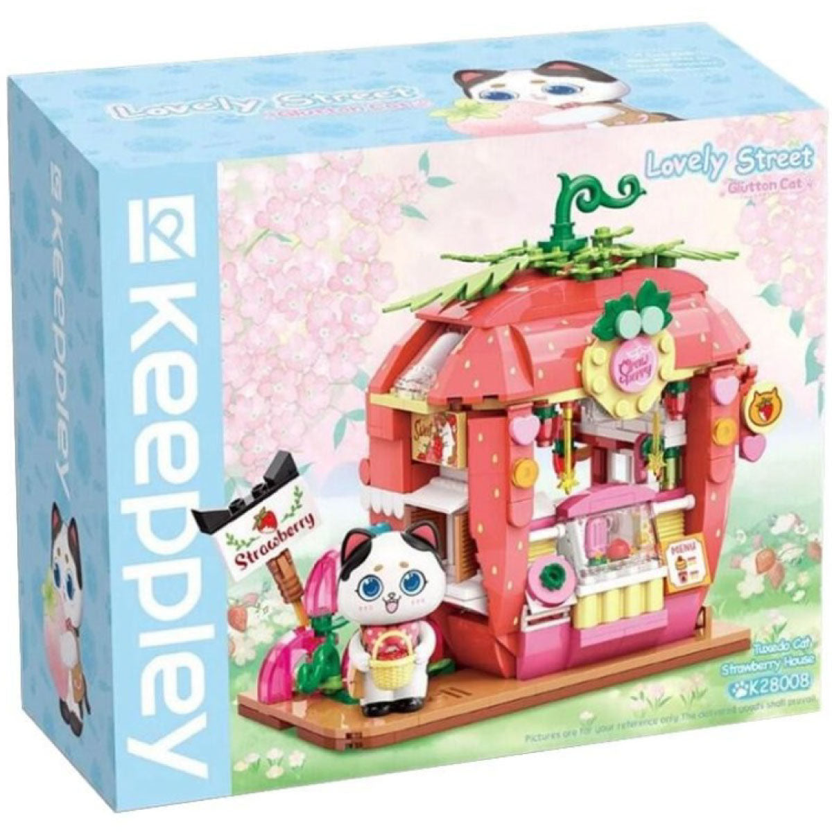 lovely street - tuxedo cat strawberry house