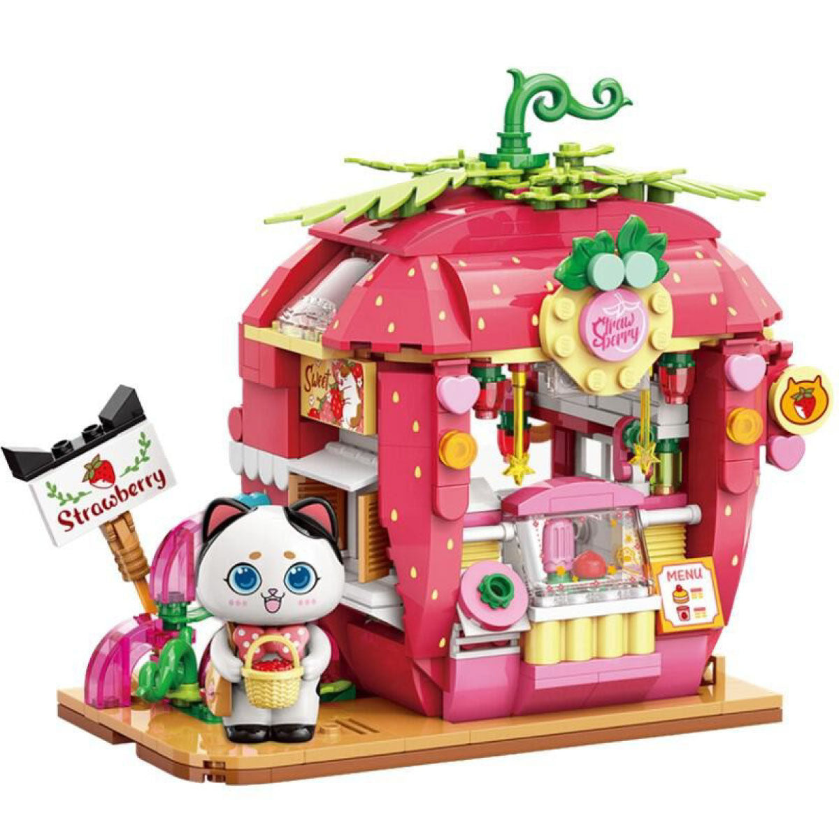 lovely street - tuxedo cat strawberry house