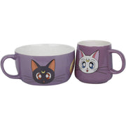 sailor moon - set da colazione - tazza + ciotola - luna & artemis