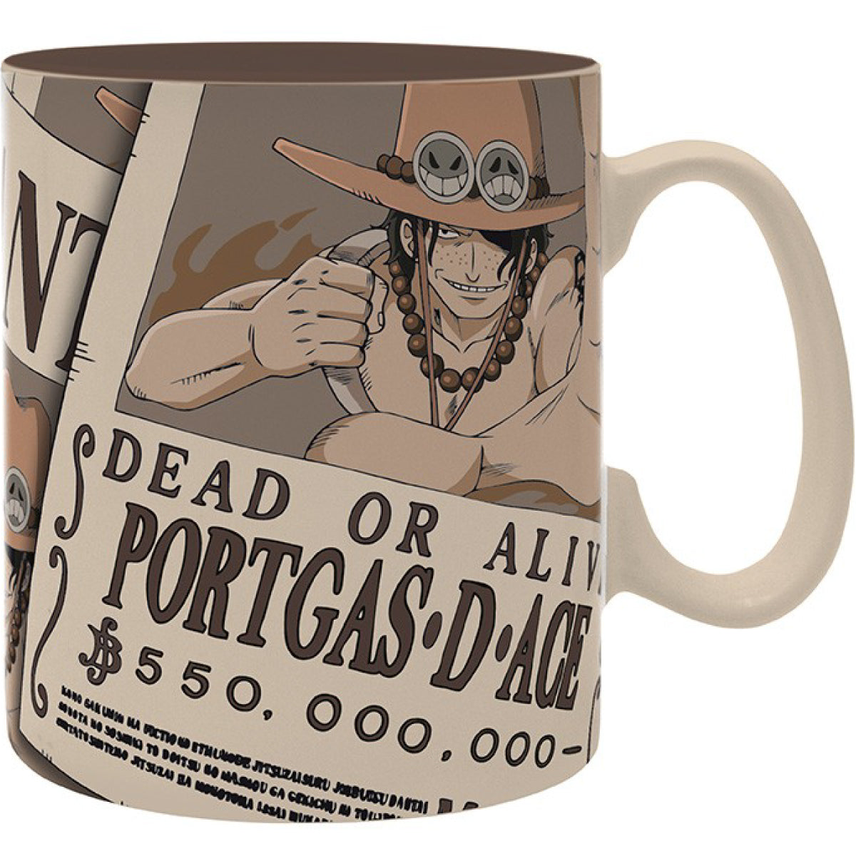 one piece - tazza 460ml - ace wanted