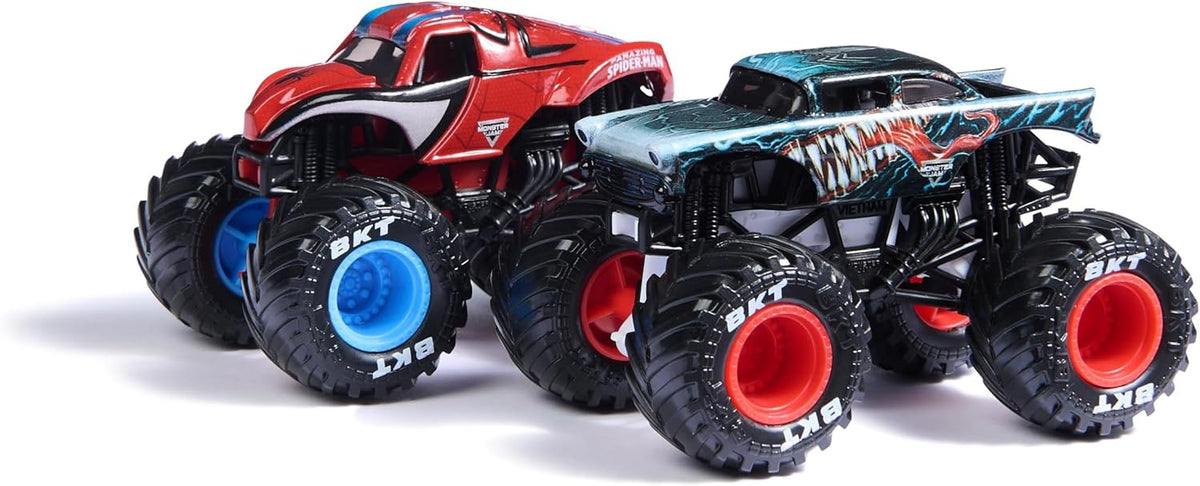 monster jam marvel - monster truck in metallo - pack con 2 modelli