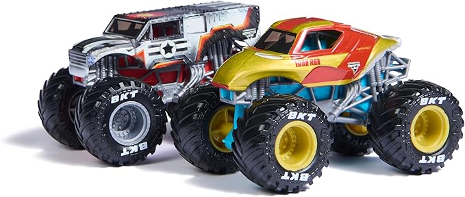 monster jam marvel - monster truck in metallo - pack con 2 modelli