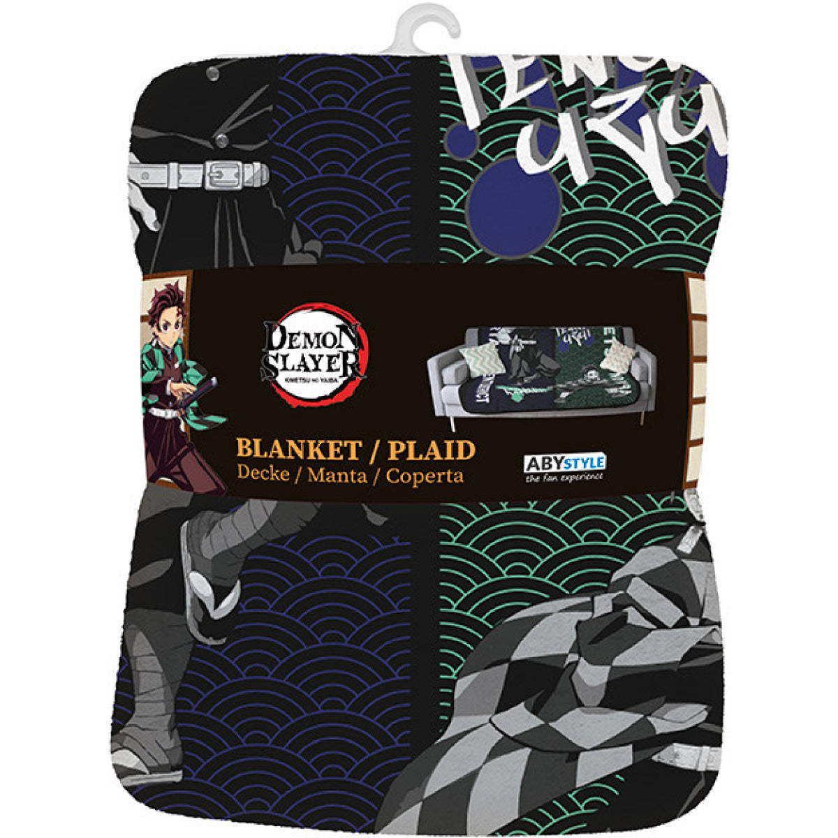 demon slayer - tanjiro & tengen - coperta 150x120cm