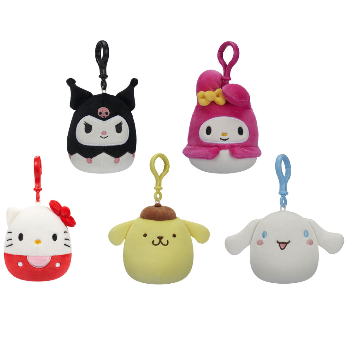 squishmallows clip on - peluche 10cm - hello kitty personaggio assortito